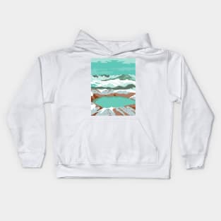 Katmai National Park and Preserve at Summit Crater Lake of Mount Katmai Alaska United States WPA Poster Art Color Kids Hoodie